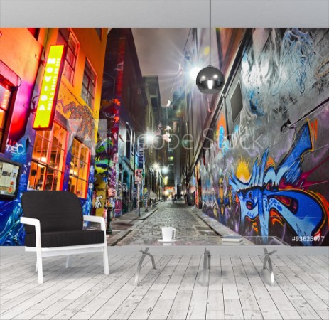 Image de View of colorful graffiti artwork at Hosier Lane in Melbourne